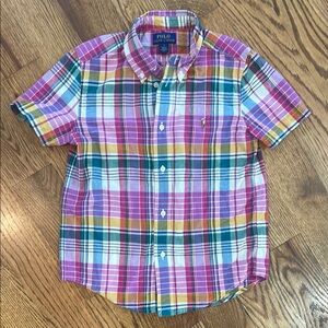 Boy’s Polo Ralph Lauren Short Sleeve Button Down/Button Up Shirt. Size 7.